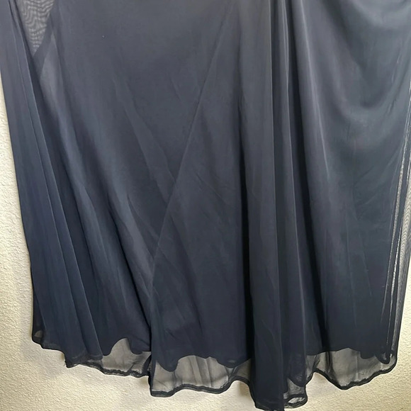 Adrianna Papell Women’s Size 14 Navy Blue Ruched 3/4 Sleeve Long Maxi Dress - Picture 6 of 16